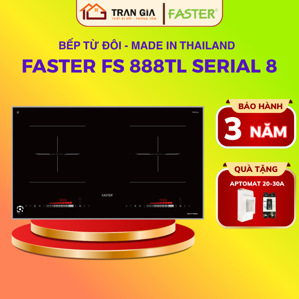 Bếp từ đôi Faster FS 888TL Serial 8 ( Model 2024) | Công nghệ Đức | Bảo hành hãng 3 năm