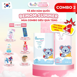  NƯỚC GIẶT  COMBO 2 Bịch Tã Bỉm Hàn Quốc DÁN QUẦN Bemom SUMMER Mỏng Mềm Thoáng Khí NB-4XL 3-30kg 