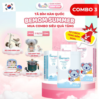   CHÒI LED  COMBO 3 Bịch Tã Bỉm Hàn Quốc DÁN QUẦN Bemom SUMMER Mỏng Mềm Thoáng Khí NB-4XL 3-30kg 