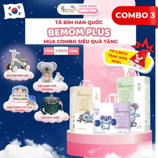   XE CHÒI  COMBO 3 Bịch Tã Bỉm Hàn Quốc Dán Quần Bemom PLUS Chuyên Đêm Chống Trào 12h NB-4XL 3-30kg 