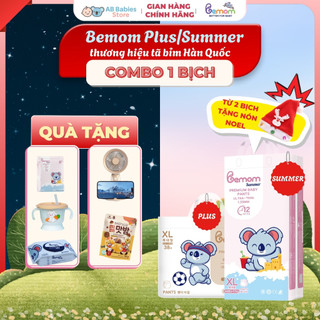   Tặng Quà  Tã Bỉm Hàn DÁN Và QUẦN Bemom SUMMER PLUS Siêu Mỏng Thấm Hút Size NB-4XL Từ 3-30kg  Mix  