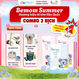   XE CHÒI  COMBO 3 Bịch Tã Bỉm Hàn Dán Và Quần Bemom SUMMER Siêu Mỏng Thấm Hút Size NB-4XL 3-30kg 