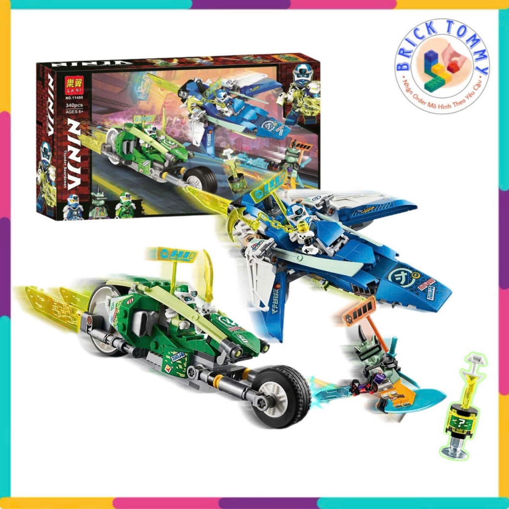 Đồ chơi lắp ráp Ninjago xe đua của Jay & Lloyd season 12 11486 | 340 chi tiết