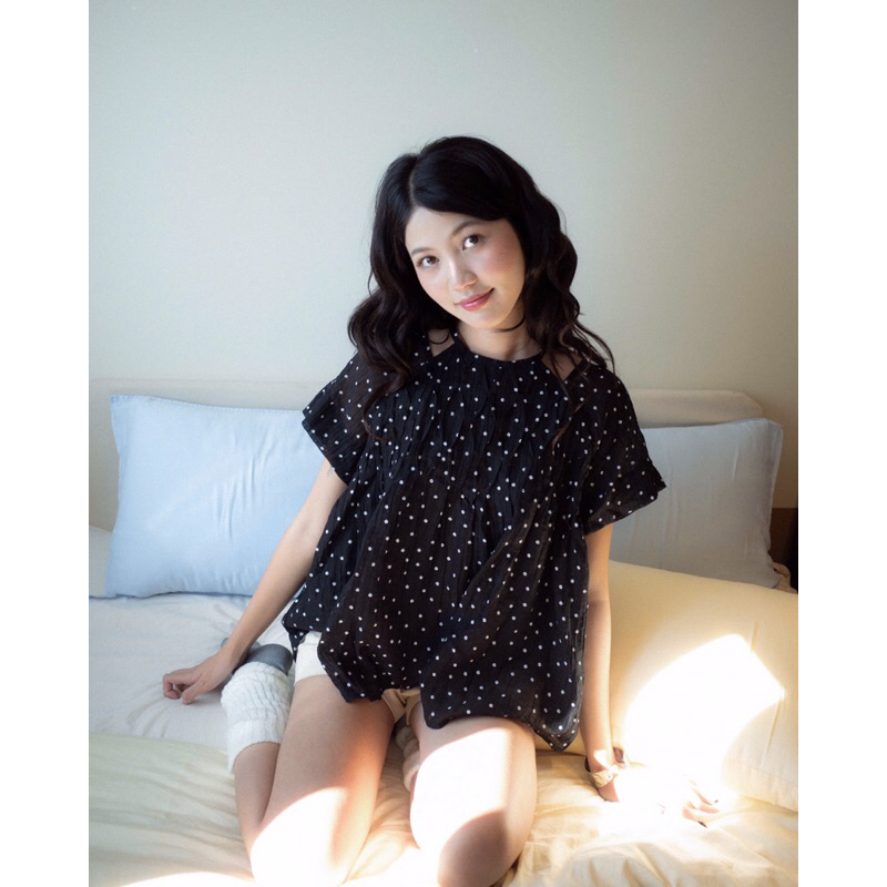 MODEN - Áo babydoll cổ yếm tơ xốp PAMI