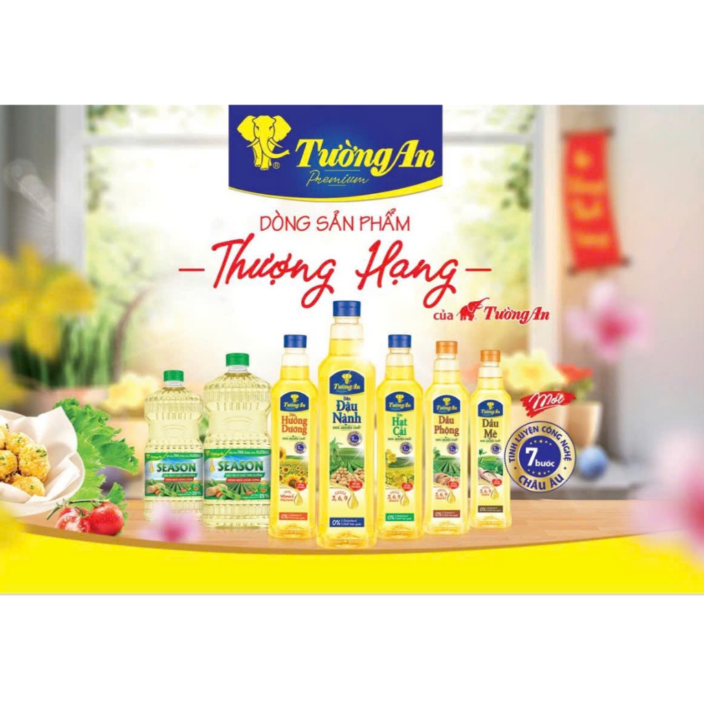 Dầu Đậu Nành Và Dầu Gạo Lứt Tường An 1L/2L