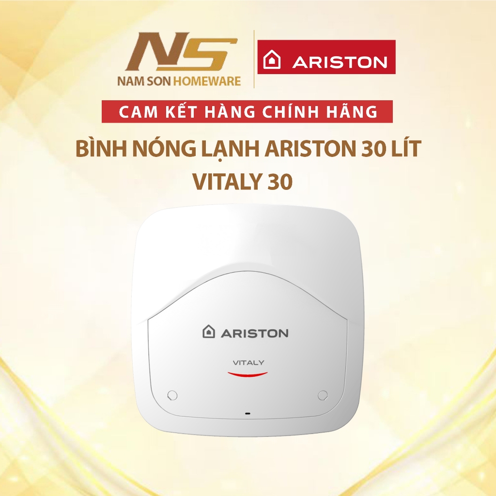 [30L] ARISTON VITALY 30L vuông/ VITALY 15L vuông - Bình nóng lạnh gián tiếp chống giật 2.5FE 2500W