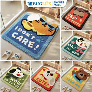  Thảm Chùi Chân Lông Cừu Congtrangbedding Họa Tiết Rainbow Bề Mặt Thấm Hút Đế Cao Su Chống Trượt 