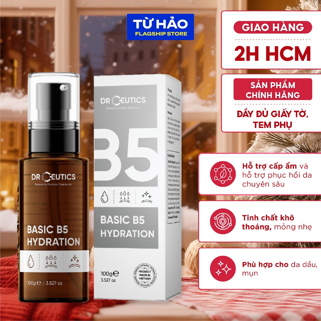 Serum B5 DrCeutics Cấp Ẩm Và Phục Hồi Da Dr Ceutics Basic B5/ Dexpanthenol 10% + Centella Extract + HA 30ml - Từ Hảo
