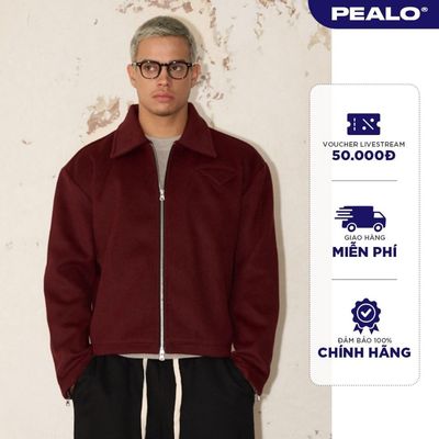 Áo khoác dạ khoá kéo PEALO chất liệu dạ lông dài mềm mịn form crop - Shade Jacket SPT4