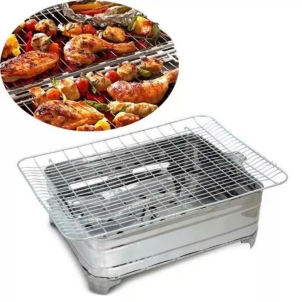 Bếp . Lò Than Nướng BBQ KÈM VỈ INOX . Lò Nướng BBQ dã ngoại