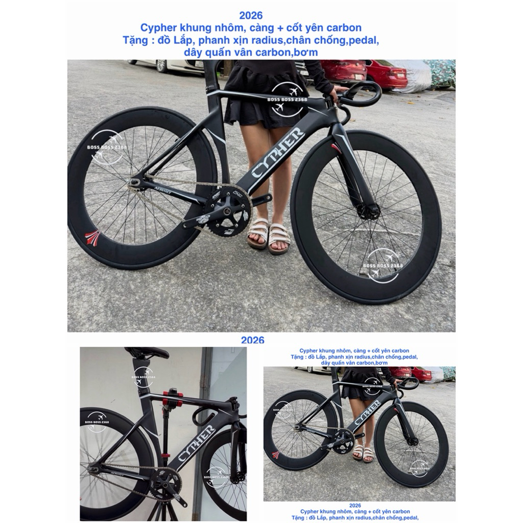 fixed gear cypher xe đạp thể thao cypher.2026( tặng nhiều đồ).