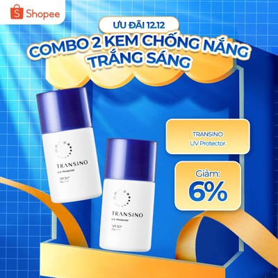 Combo 2 Kem chống nắng TRANSINO Nâng Tone Phù Hợp Cho Mọi Loại Da SPF50+ PA++++ 30ML