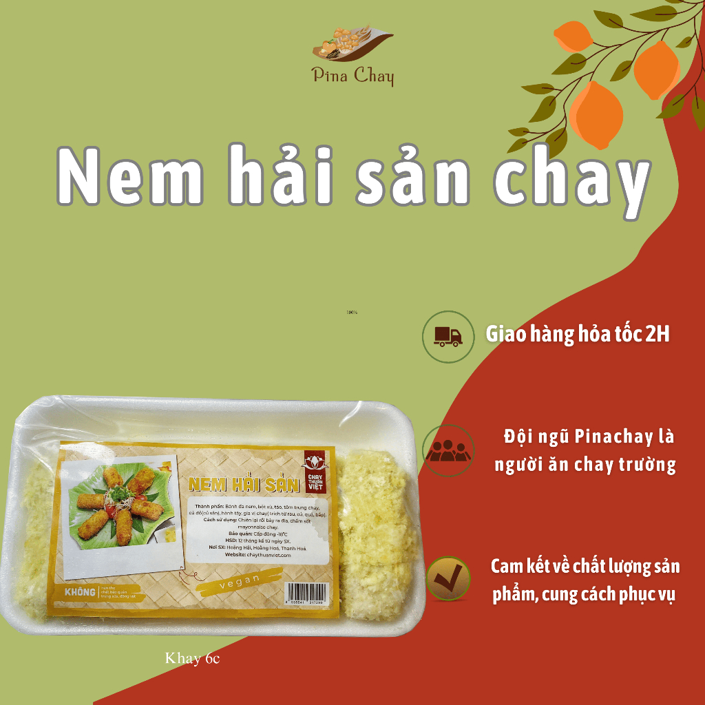 Nem hải sản chay, nem rán chay rau củ quả