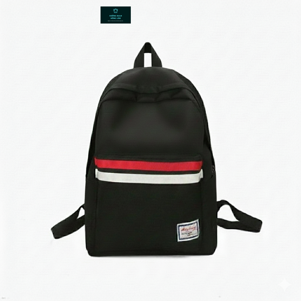 Balo Nam Nữ 2 Sọc Đỏ Trắng Hàn Quốc