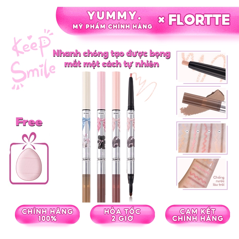Bút kẻ bọng mắt 2 đầu FLORTTE Bút kẻ bọng mắt,Tạo bọng mắt tự nhiên, nhanh chóng