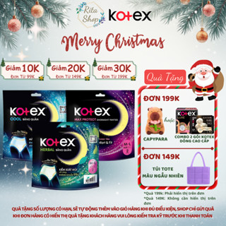  Băng Vệ Sinh Kotex Ban Đêm Dạng Quần Khô Thoáng Size M-L   L-XL 2 Miếng 