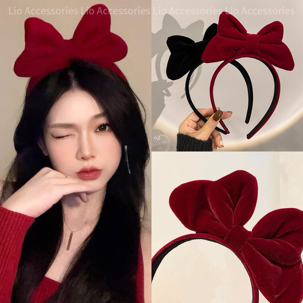 Băng Đô Cài Tóc Nơ Nhung To Cute