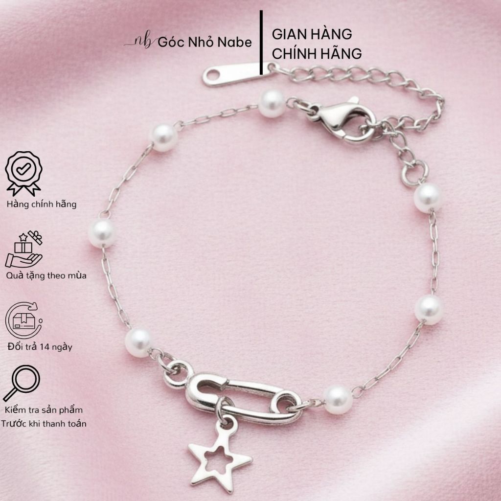 Lắc tay nữ Góc Nhỏ Nabe Lonely Star Safety Pin Bracelet Titanium 2026