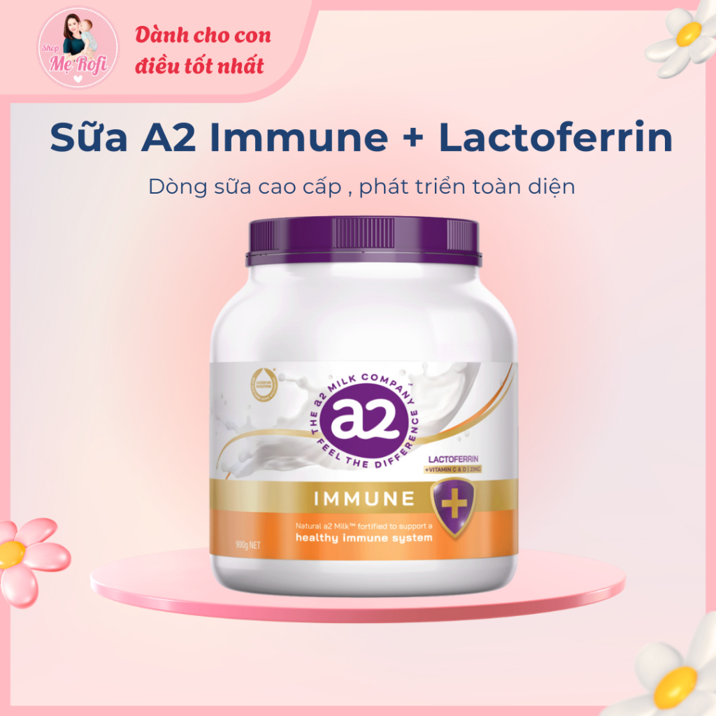 Sữa bột A2 Immune + Lactoferrin 900GR Úc tăng đề kháng nhập khẩu chính hãng - Mẹ Rofi