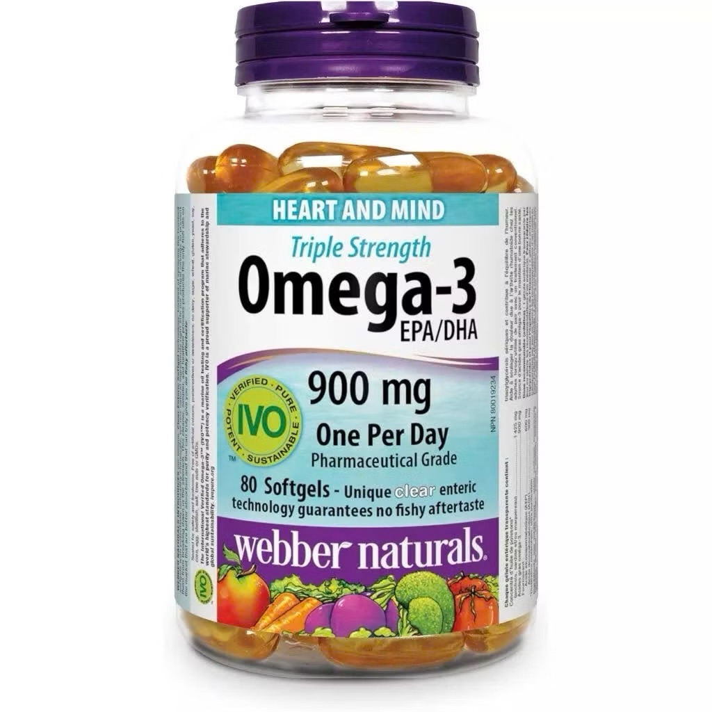 NHẬP KHẨU - Dầu cá đỏ Omega 3 CoQ10 và Triple Strength Omega-3 900mg Webber Natural