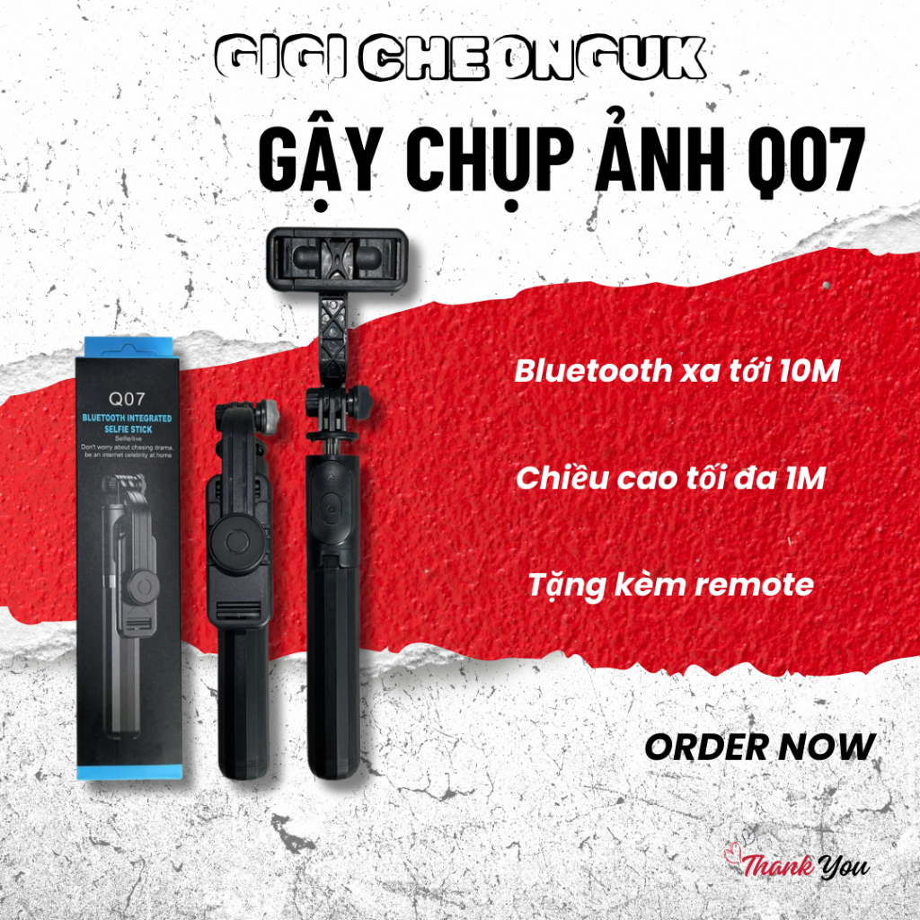 Gậy Chụp Ảnh 3 Chân Q07, Tripod Selfie, Giá Đỡ Livestream, Kèm Remote Bluetooth Chụp Hình Từ Xa