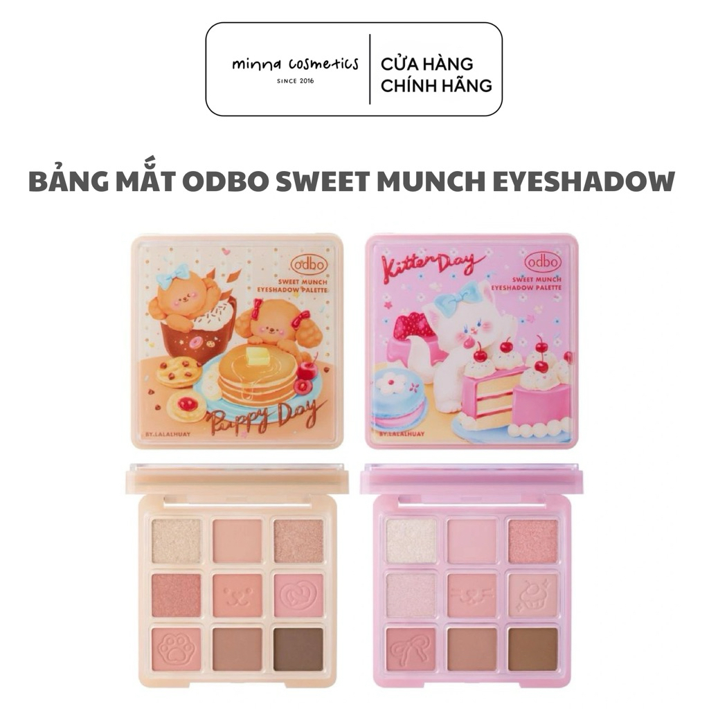 [Odbo] Bảng Phấn Mắt Odbo 9 Ô Sweet Munch Eyeshadow Pallete Kèm Kẹp Tóc