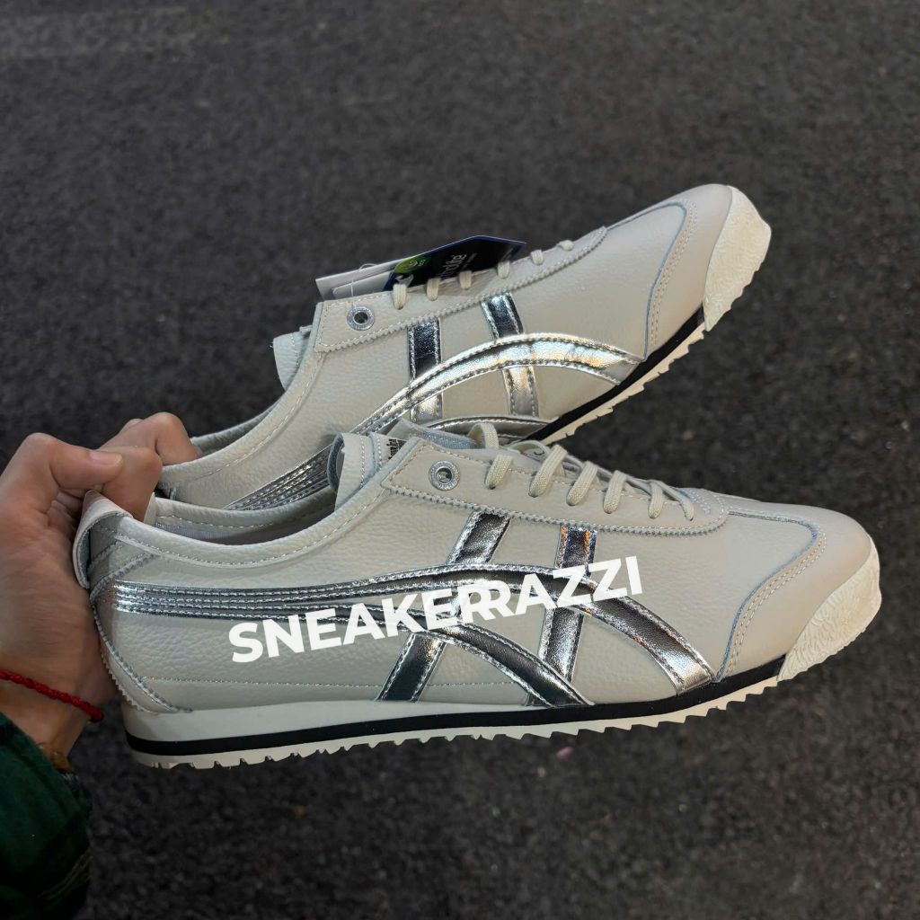 [Sneakerazzi] Giày Tiger Mexico 66 Chạy Bộ, Pickleball Màu Bạc. Tặng tất - Box bảo vệ