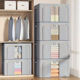  Hộp Đựng Quần Áo Túi Đựng Quần Áo Khung Thép Thuận Tiện Giúp Tủ Quần Áo Gọn Gàng 40L 80 100L 150L tuvaicaocap.vn 