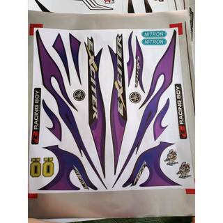 Tem rời Candy, Decal dán xe Exciter 2010 lửa tím đen