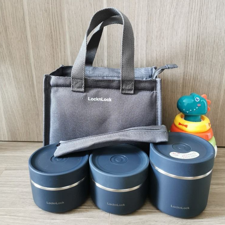 Bộ Hộp Cơm Giữ Nhiệt LnL Pump Vacuum Lunch Box LHC8052S02-Hàng Chính Hãng