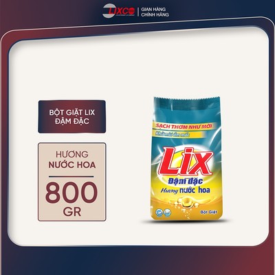 Bột giặt Lix đậm đặc hương nước hoa thơm mát 800gr PD014 giúp loại bỏ ẩm mốc làm sạch vết bẩn cứng đầu