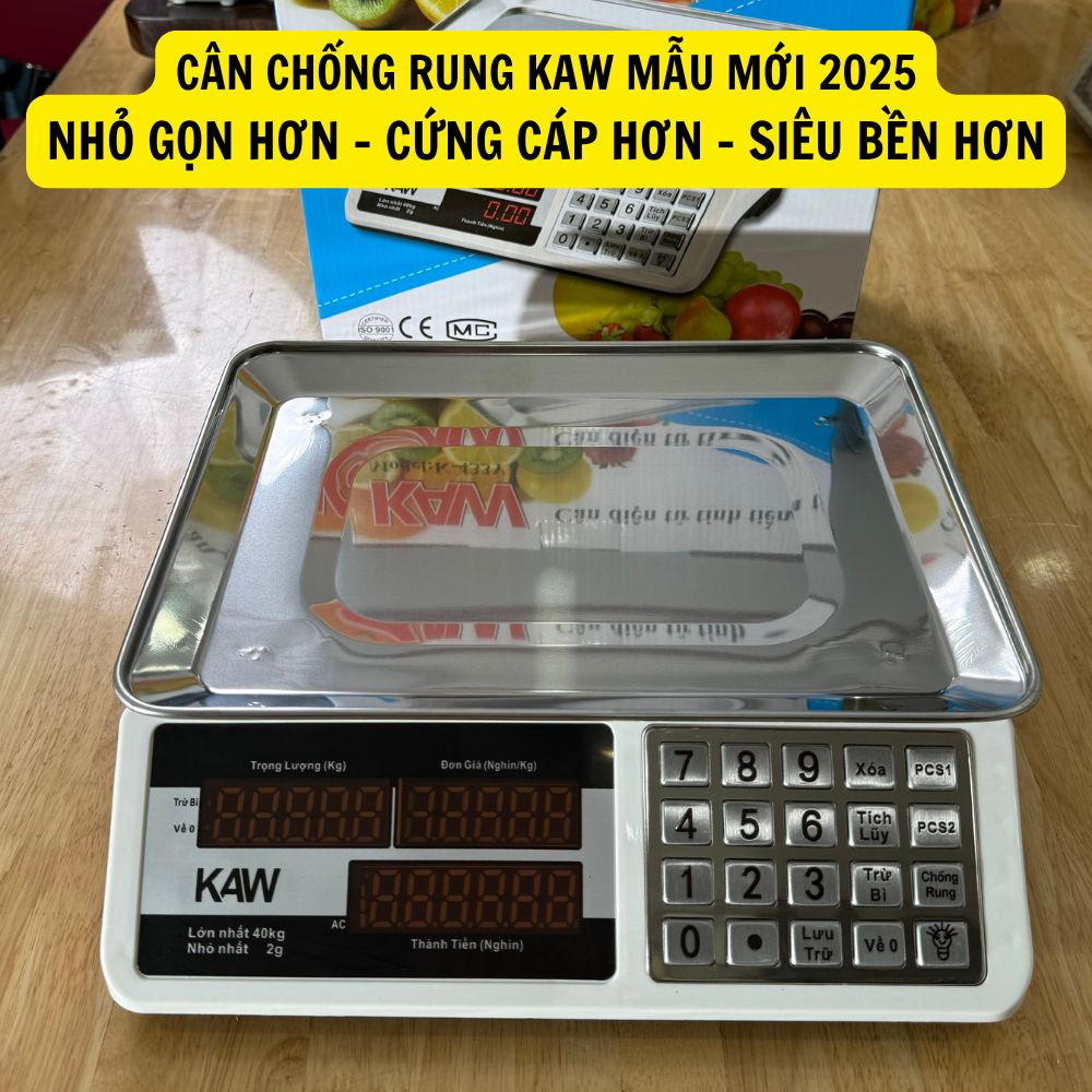 Cân điện tử mini KAW K450 40kg - Cân điện tử tính tiền tự động 2 mặt LED, BH Uy Tín 12 Tháng