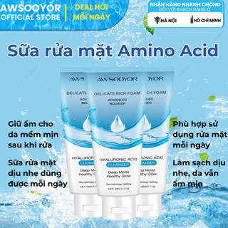 AWSOOYOR Sữa rửa mặt Amino Acid 60g rửa trôi lớp kem chống nắng, giúp da bớt dầu, dưỡng ẩm nhẹ, phù hợp mọi loại da
