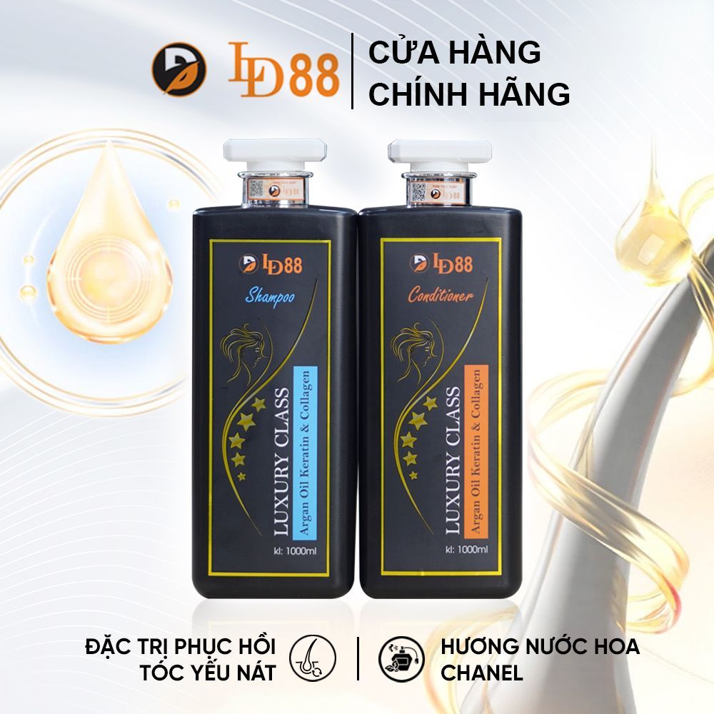 [LĐ 88] Bộ Đôi Gội Xả Argan Oil Keratin & Collagen LUXURY CLASS 1000ML