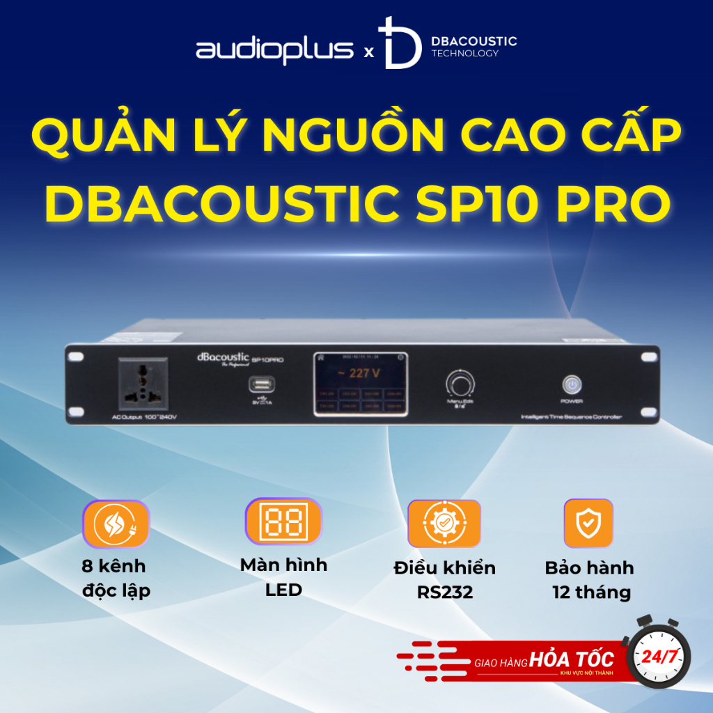 Quản lý ng.uồn DBAcoustic SP10 Pro - Ổ cắm tiêu chuẩn EIA - Màn LED - Chính hãng - Bảo hành 12 tháng