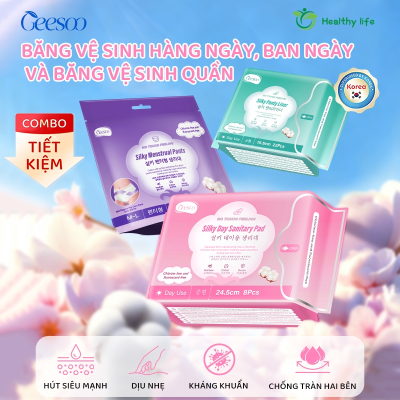 [Geesoo] Combo Băng Vệ Sinh Siêu Thấm Chống Tràn Vượt Trội Khử Mùi Hiệu Quả Phủ Graphene An Toàn