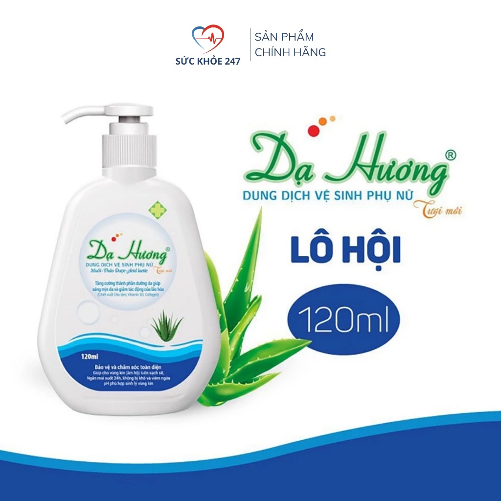 Dung Dịch Vệ Sinh Phụ Nữ Dạ Hương Lô Hội 120ml - Dịu Nhẹ, Sạch Thoáng, Hương Tự Nhiên