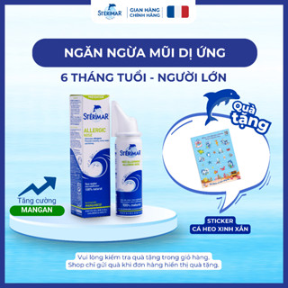   HSD: T08 2026  Xịt Mũi Cá Heo Pháp Sterimar Allergic Nose ngăn ngừa mũi dị ứng 50ml  6 tháng tuổi & người lớn  