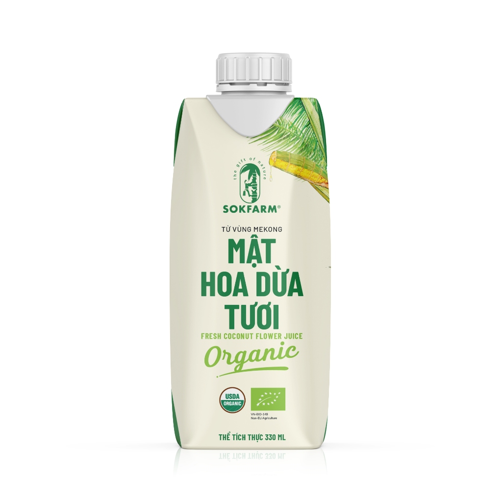 Sokfarm - Mật hoa dừa tươi Organic Sokfarm 330ml