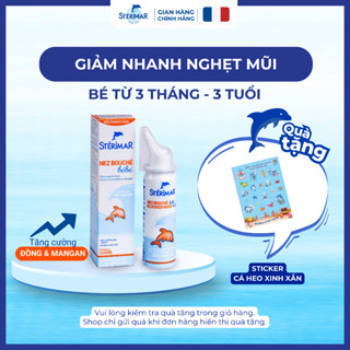   HSD:T10 2026  Xịt Mũi Cá Heo Cam Giảm Nghẹt Mũi Sterimar Blocked Nose Baby - 50ml  Cho bé 3 tháng - 3 tuổi  