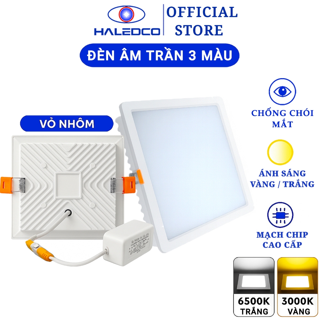 Đèn Led Âm Trần Downlight Cao Cấp - 3 Màu Ánh Sáng - Vuông - Tròn, Đèn Âm Trần Thạch Cao 9W 12W 18W 24W Chống Bụi Bẩn