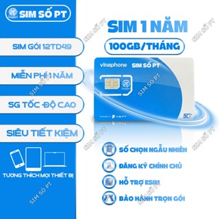  Sim 4G 100GB Tháng Vinaphone – 12TD49 – Hỗ Trợ eSIM Tốc Độ Cao Miễn Phí 1 Năm Sử Dụng 