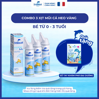   HSD:01 2027  Combo 3 Xịt Mũi Cho Bé Sterimar Nose Hygiene Baby Cá Heo Vàng Nước Biển Pháp 50ml  0 tháng - 3 tuổi  