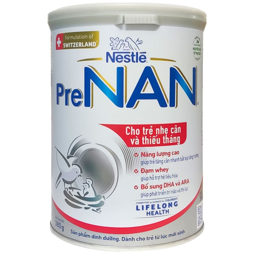 Sữa bột Nestle Pre Nan cho trẻ nhẹ cân thiếu tháng lon 380g