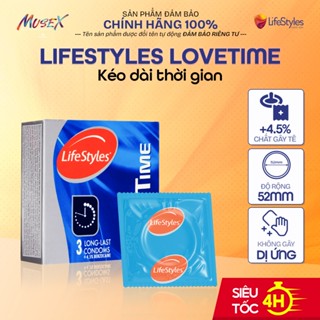  Bao cao su kéo dài thời gian quan hệ tăng khoái cảm gel trơn mượt LifeStyles Love Time 3 bao hộp 