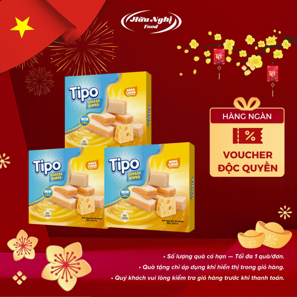  COMBO 3 hộp Bánh Tipo Kem Xốp Phô Mai 300g 