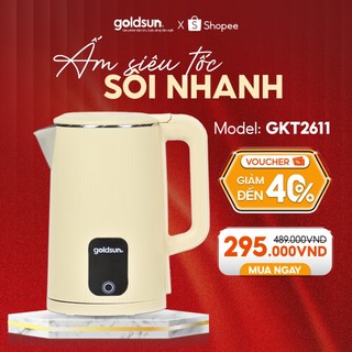  Ấm Siêu Tốc 2 Lớp Cách Nhiệt Goldsun Dung Tích 1.8L Đun Siêu Tốc Tự - Ngắt Khi Sôi - GKT2611 