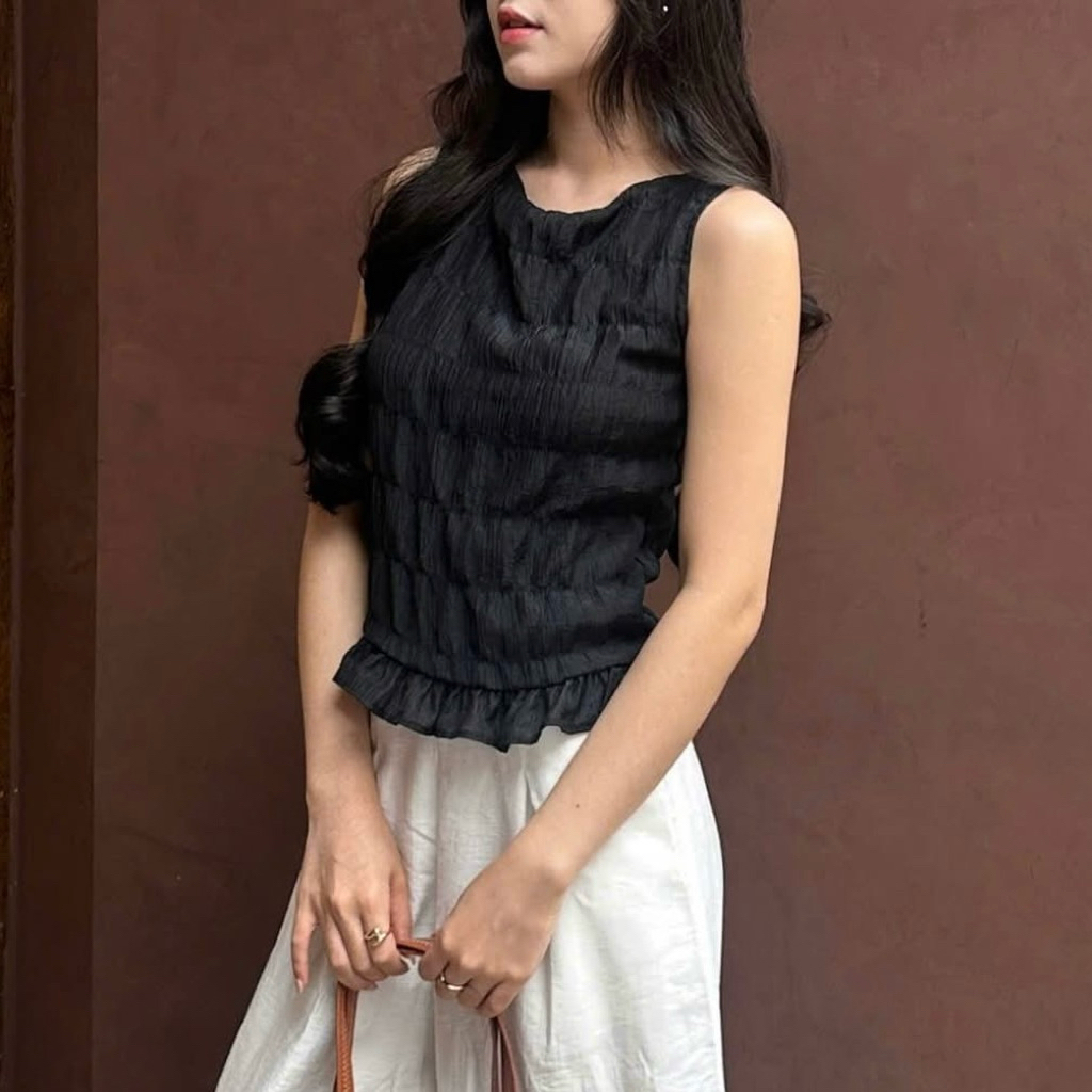 Bae Top - Áo Sát Nách Blanca Dáng Suông - Trắng/Đen/Xanh - BC25.014