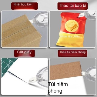 Dao dọc giấy mini/ Dao dọc M&G mini trong suốt dụng cụ văn phòng phẩm đáng yêu có lỗ để móc chìa khóa