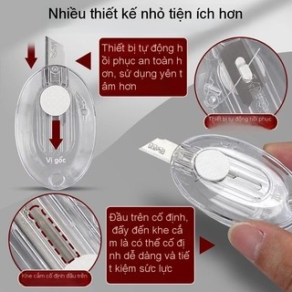 Dao dọc giấy mini/ Dao dọc M&G mini trong suốt dụng cụ văn phòng phẩm đáng yêu có lỗ để móc chìa khóa
